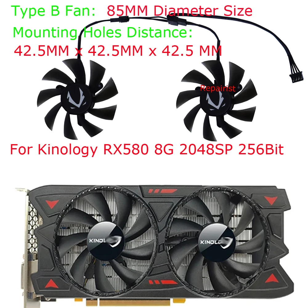 Rx 580 8Gb 2048Sp Gpu - مبرد جرافيكس GPU Kinology ، مروحة