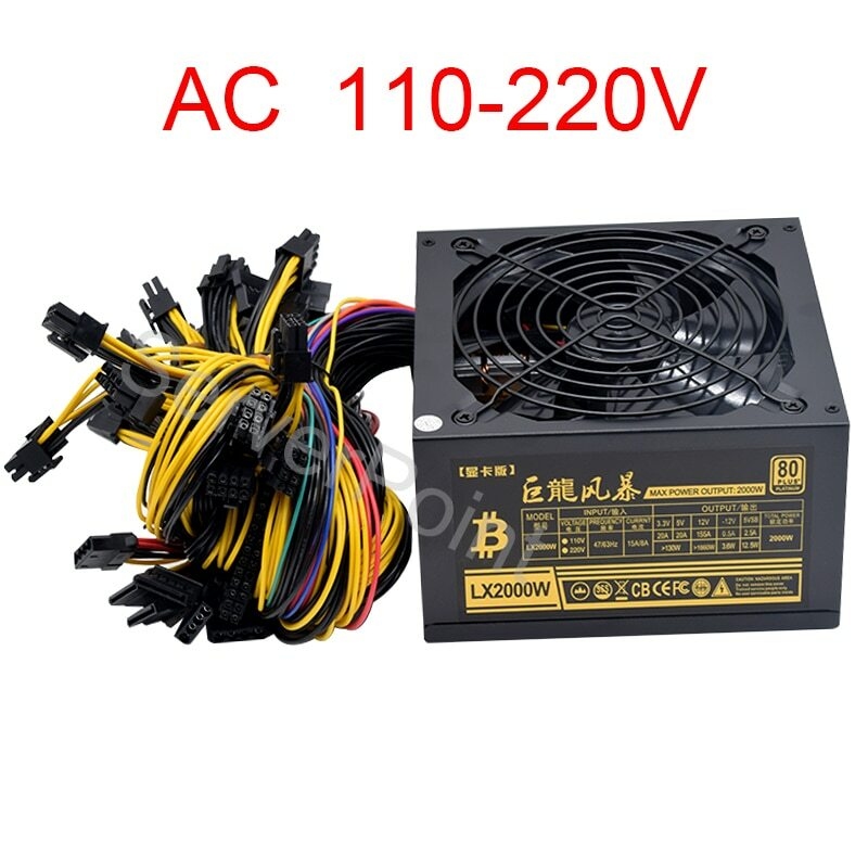 2000W Atx Mining Power Supply - مزود طاقة ATX للكمبيوتر بقدرة 2000